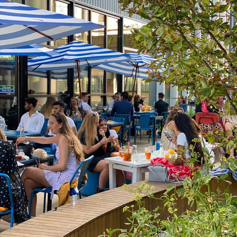 HUCKSTER London Sun Terrace Paddington Beer Garden Rooftop Roof Top Bar Outdoor Drinking